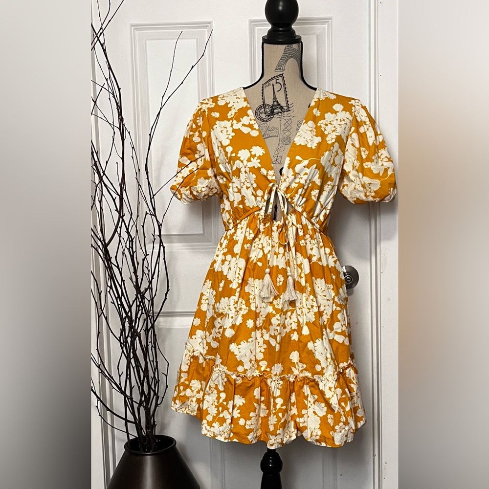 Gently used, mini dress, worn once, flirty, summer dress, fall dress - Picture 1 of 7